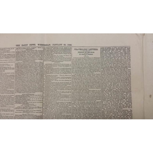 30 - A copy of Charles Dickens Daily News No 1 January 21st 1846 including Travelling Letters