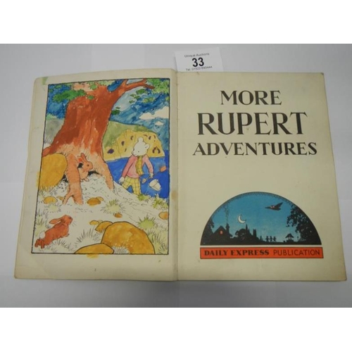 33 - 1943 More Rupert Adventures (inscription, price clipped, colouring to page 2 and 119, very good copy... 