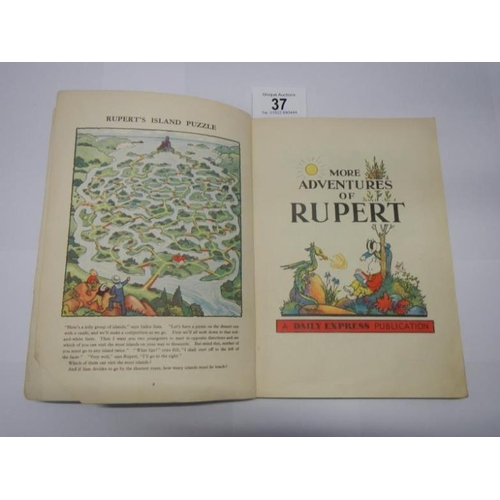 37 - 1947 More Adventures of Rupert (inscription, price clipped, some drawing, very good copy)