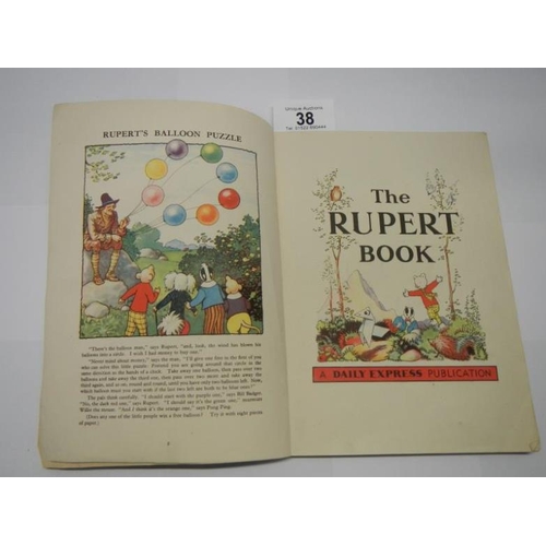 38 - 1948 The Rupert Book (inscription, slight wear to bottom of spine) and Rupert Stories Mary Tourtel (... 