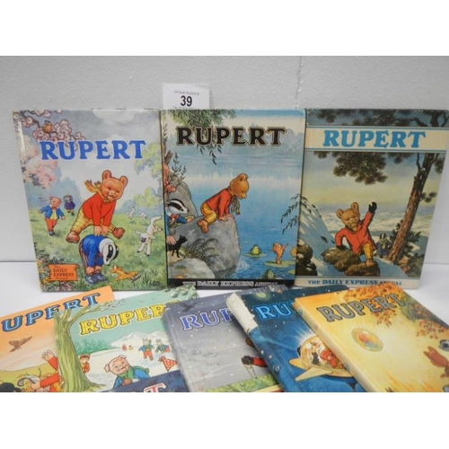 39 - A collection of Rupert Annuals including 1958, 1966-1971, 1974, 1978, 1979 and The New Adventures of... 