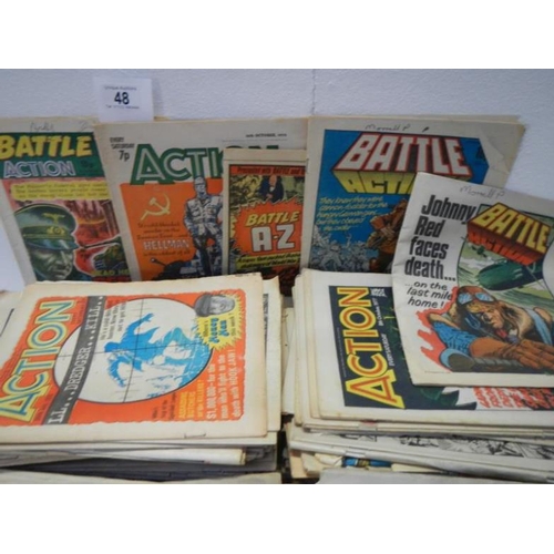 48 - A large collection (approx 150) Battle Action Comics from mid-lates 1970s