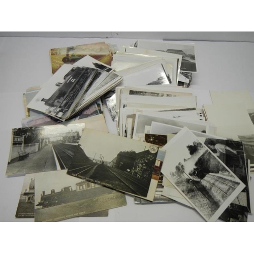 201 - Postcards - Approximately 250 unsorted railway postcards including stations