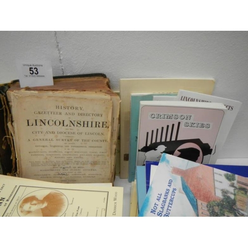 53 - A collection of books on Lincolnshire, Boston and Lincoln etc