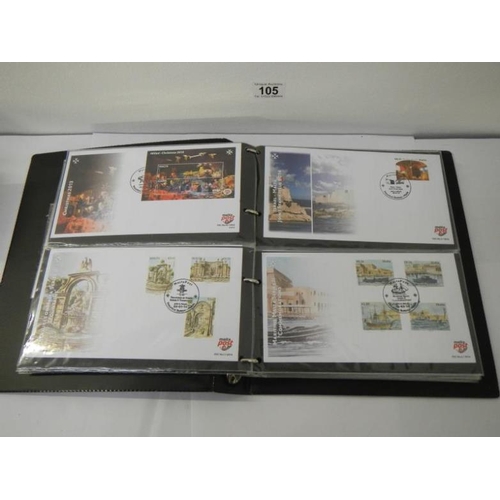 105 - Stamps - An album of 64 covers of 2012-2016 Malta first day covers