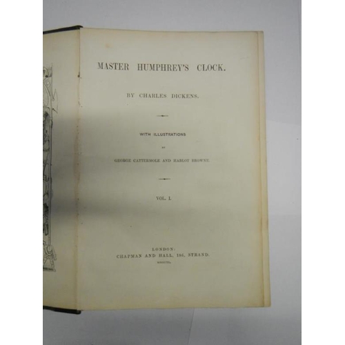 55 - Charles Dickens Volume 1 and 2 of Master Humphreys Clock, 1841, with illustrations by George Catterm... 