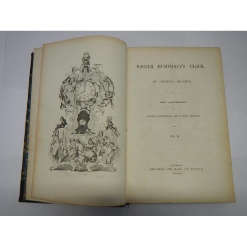 55 - Charles Dickens Volume 1 and 2 of Master Humphreys Clock, 1841, with illustrations by George Catterm... 