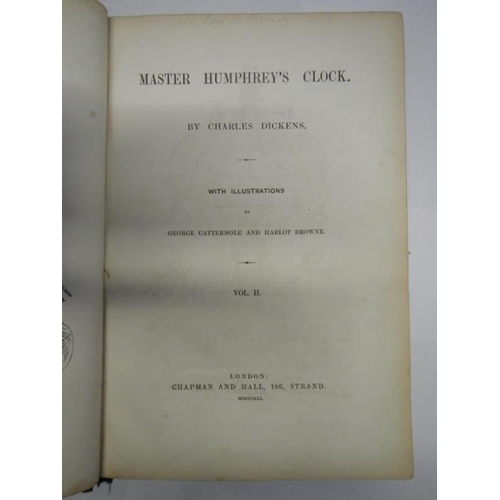 55 - Charles Dickens Volume 1 and 2 of Master Humphreys Clock, 1841, with illustrations by George Catterm... 