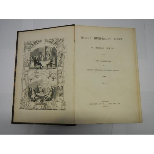 55 - Charles Dickens Volume 1 and 2 of Master Humphreys Clock, 1841, with illustrations by George Catterm... 