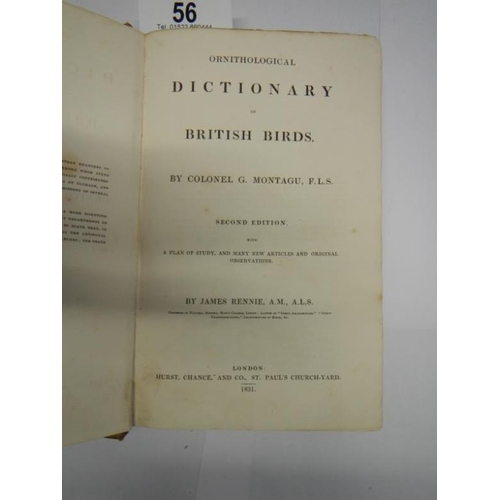 56 - Montagu's Ornithological Dictionary - Ornithological Dictionary of British Birds by Cololnel G Monta... 