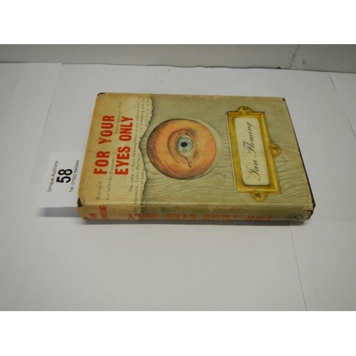 58 - 1st Edition - Ian Fleming, For Your Eyes Only, with dust jacket, Glidrose, 1960 (dj wear to top of s... 