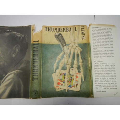 60 - 1st Edition - Ian Fleming, Thunderball, with dust jacket, Glidrose, 1961 (dj missing piece to top of... 