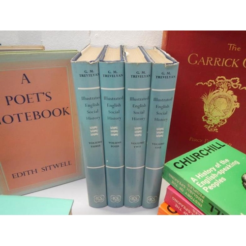 63 - A good collection of books including The Garrick Club published 1904, Illustrated English Social His... 