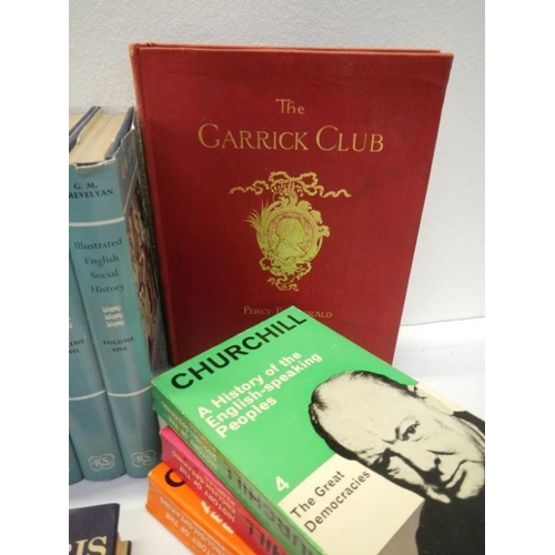 63 - A good collection of books including The Garrick Club published 1904, Illustrated English Social His... 