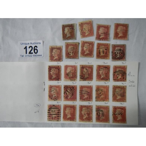 126 - Stamps - A booklet containing over 100 Victorian British Penny Red stamps and a packet of over 50 lo... 