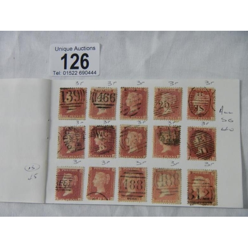 126 - Stamps - A booklet containing over 100 Victorian British Penny Red stamps and a packet of over 50 lo... 