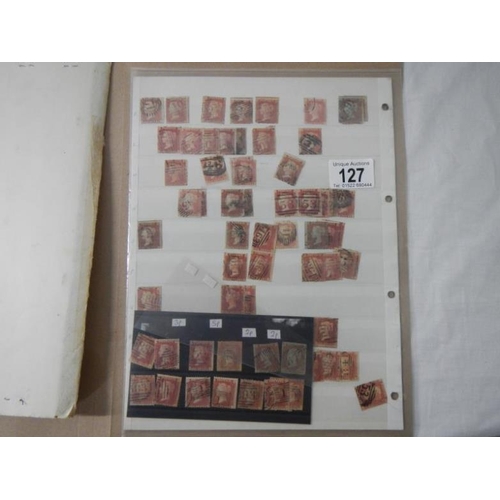 127 - Stamps - Over 500 Victorian British Penny Red stamps