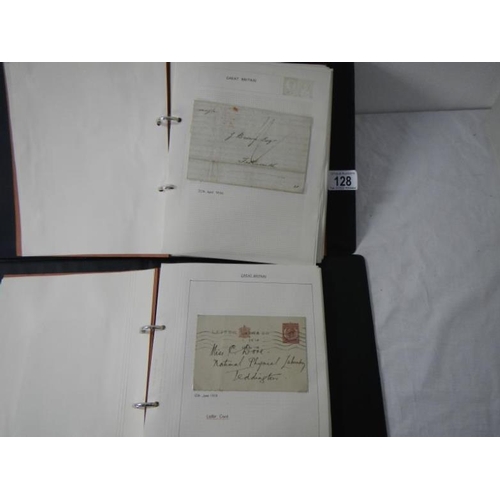 128 - Stamps - 2 albums and a quantity of loose c19th and c20th stamped envelopes dating from 1808 onwards