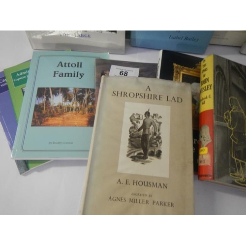 68 - A collection of books on local history, topography including 1942 copy of A Shropshire Lad