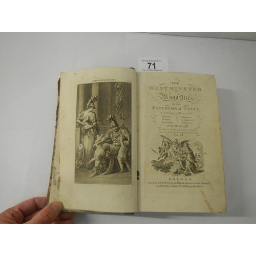 71 - 1778 volume of The Westminster Magazine