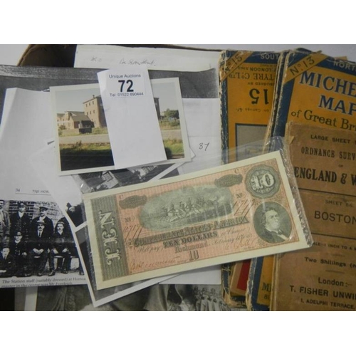 72 - An interesting box of ephemera and pictures, many Boston related