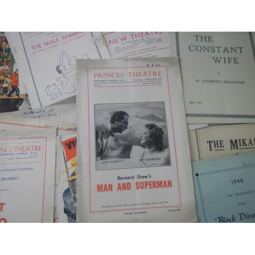 73 - An excellent collection of mainly 1940s and 1950s London Theatre Programmess