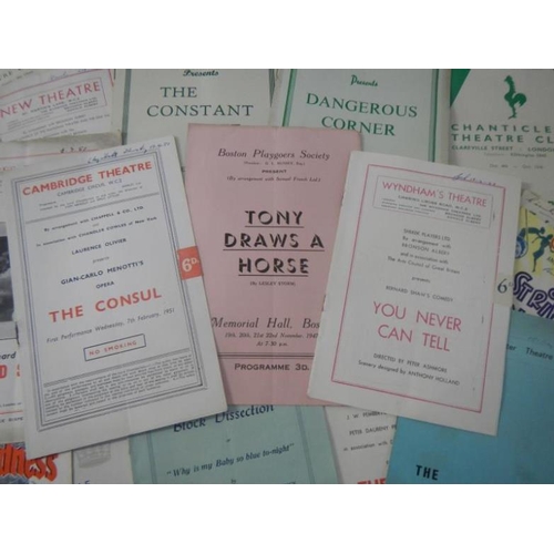 73 - An excellent collection of mainly 1940s and 1950s London Theatre Programmess