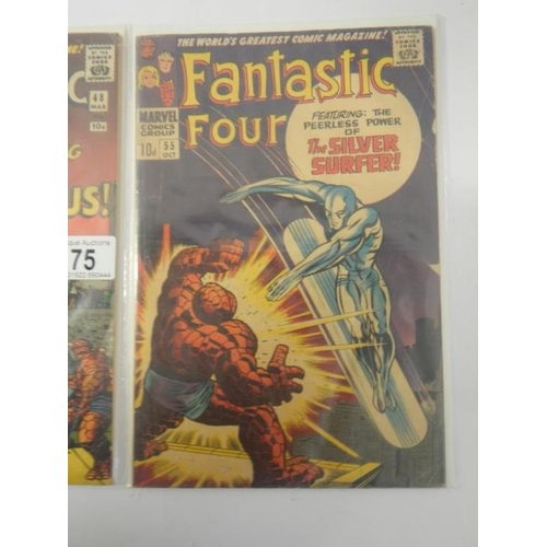 75 - Marvel Comics - Fantastic Four 48 and 55 - 1st Silver Surfer