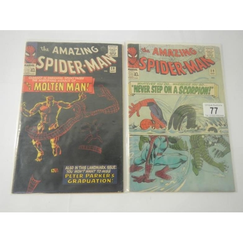 77 - Marvel Comics - Amazing Spiderman 28 and 29 - 1st Molten Man, 2nd apperance of Scorpion