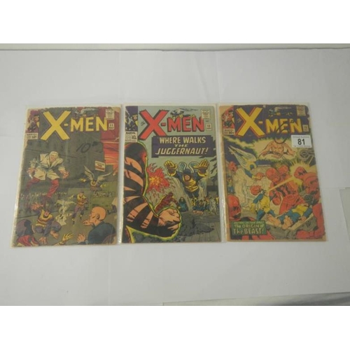 81 - Marvel Comics - X-Men 11, 13 and 15