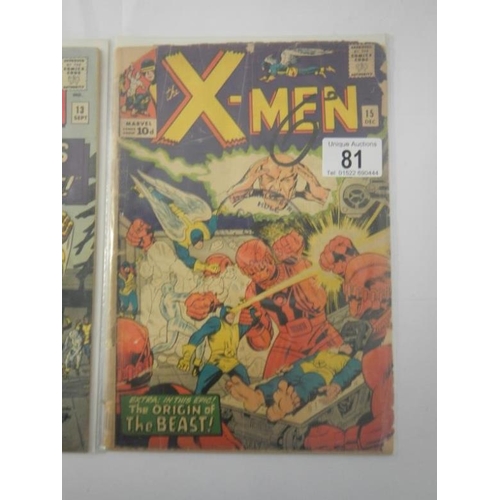 81 - Marvel Comics - X-Men 11, 13 and 15