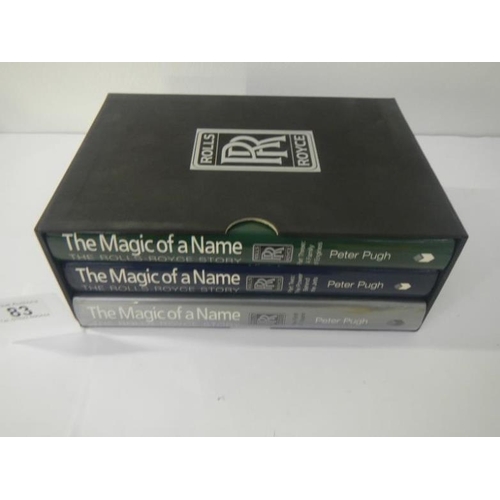 83 - The Magic of a Name The Rolls Royce Story by Peter Pugh Volume 1-3 in slip case