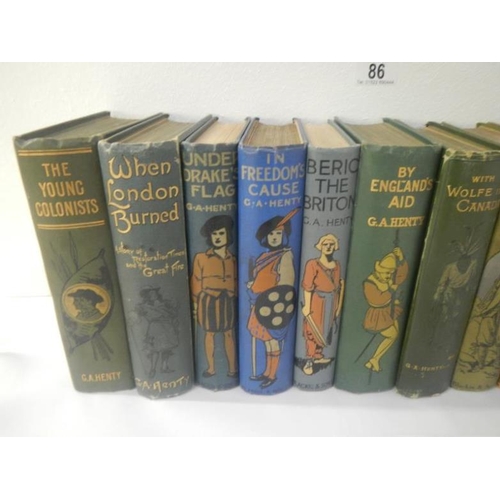 86 - Collection of 13 G A Henty books