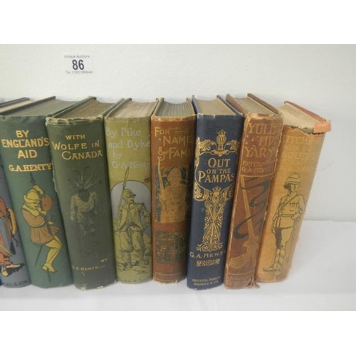 86 - Collection of 13 G A Henty books