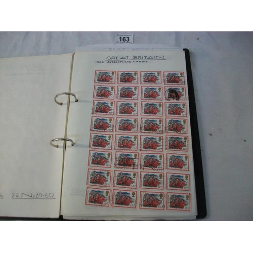 163 - Stamps - An album of GB stamps including blocks