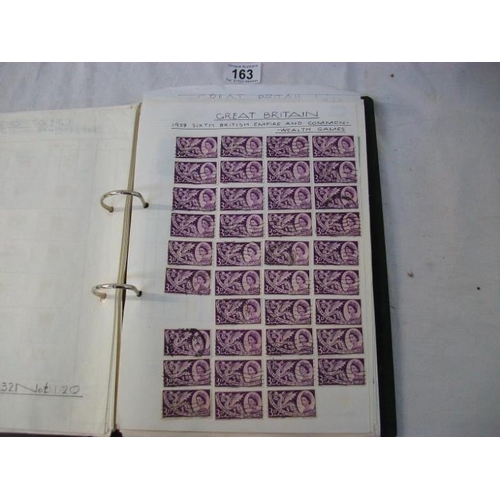 163 - Stamps - An album of GB stamps including blocks