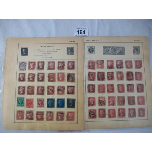 164 - Stamps - Approximately 360 Victorian 1d Penny Red stamps plus others