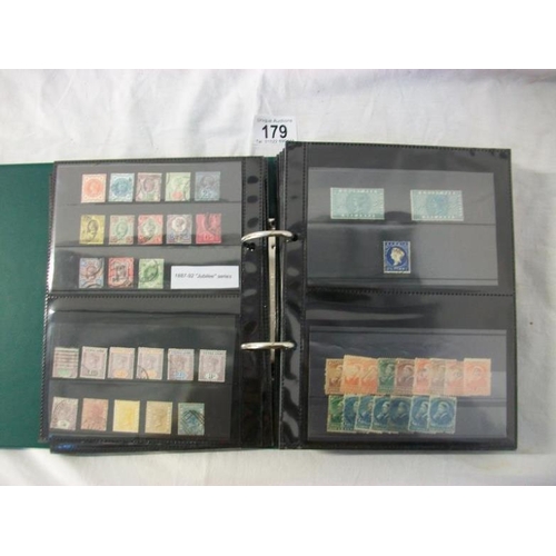 179 - Stamps - An album of c19th Victoria British Empire stamps including entires, envelopes, postcards, p... 