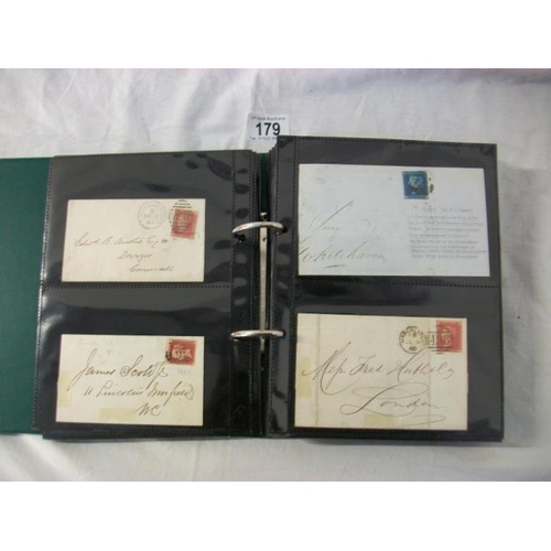 179 - Stamps - An album of c19th Victoria British Empire stamps including entires, envelopes, postcards, p... 