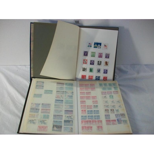 180 - Stamps - An album of American stamps and stock books with approx 2500 stamps