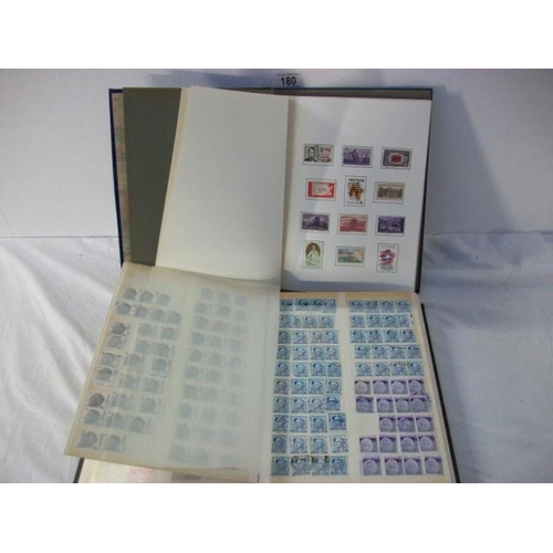 180 - Stamps - An album of American stamps and stock books with approx 2500 stamps