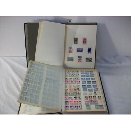 180 - Stamps - An album of American stamps and stock books with approx 2500 stamps