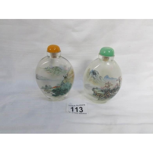 113 - 2 Chinese scent/perfume bottles