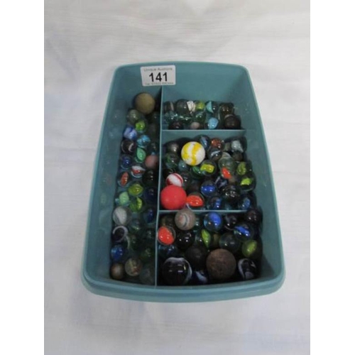 141 - A quantity of glass marbles