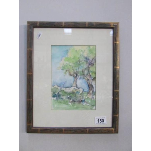 150 - A framed and glazed watercolour signed Fliedel 1995