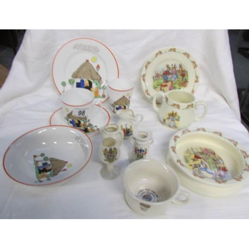 98 - A mixed lot of nursery china including Shelley, Bunnikins etc