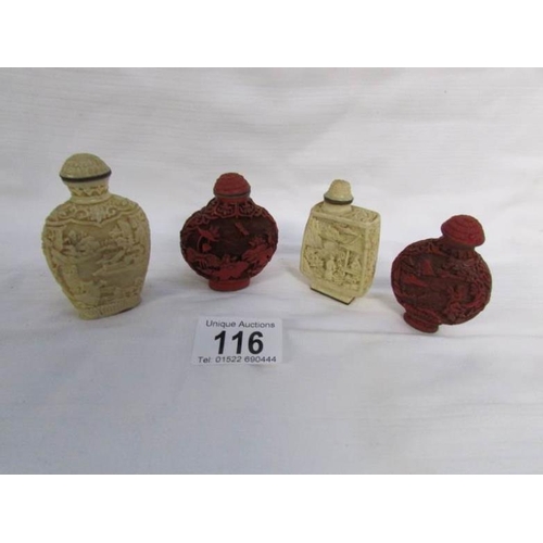 116 - 4 Chinese snuff/perfume bottles