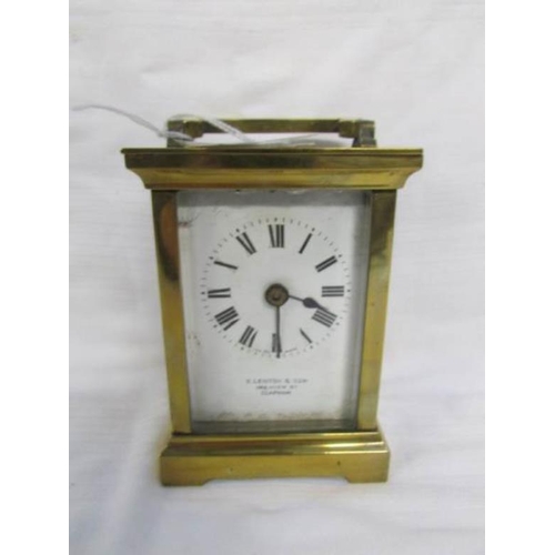 124 - A brass carriage clock