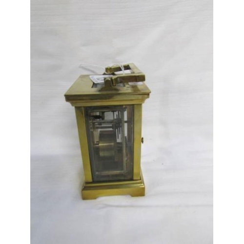 124 - A brass carriage clock