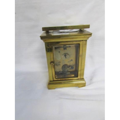 124 - A brass carriage clock